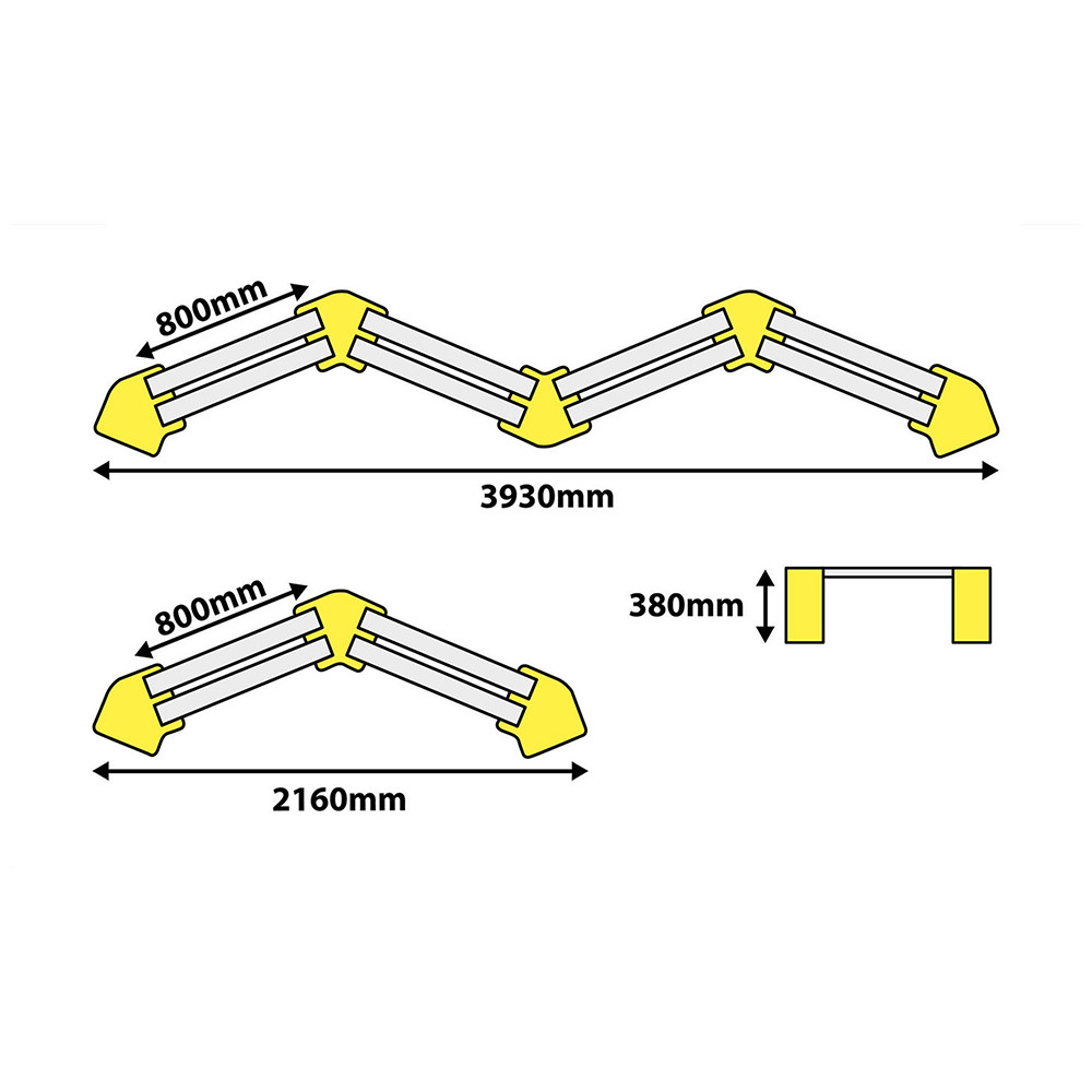 Zig Zag Learning Bench dimensions