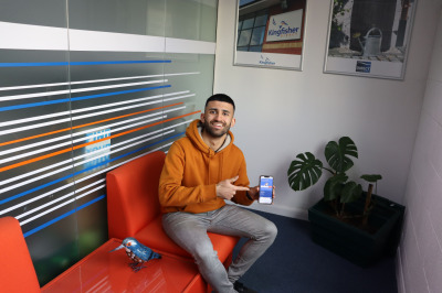 Happy Ryan on Sofa